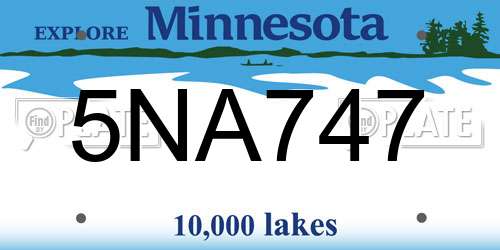 5NA747 Minnesota License Plate