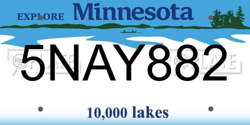 5NAY882 Minnesota License Plate