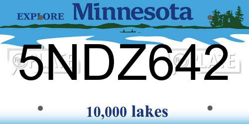 5NDZ642 Minnesota License Plate