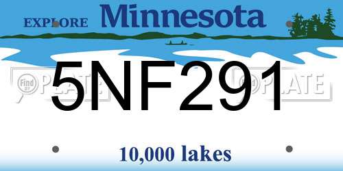5NF291 Minnesota License Plate