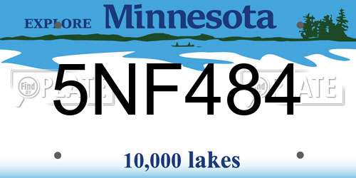 5NF484 Minnesota License Plate