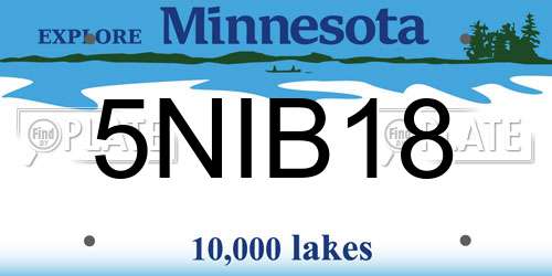 5NIB18 Minnesota License Plate