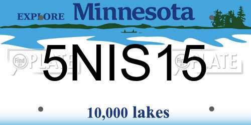 5NIS15 Minnesota License Plate