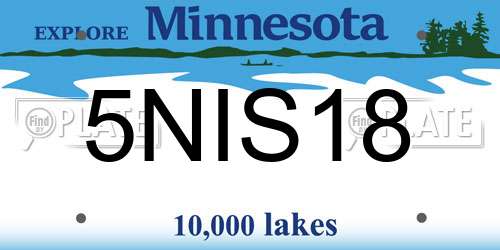5NIS18 Minnesota License Plate
