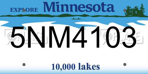 5NM4103 Minnesota License Plate