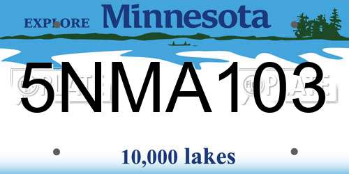 5NMA103 Minnesota License Plate