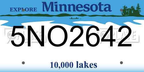 5NO2642 Minnesota License Plate