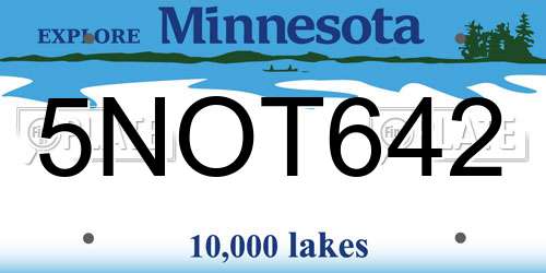 5NOT642 Minnesota License Plate