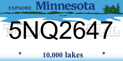 5NQ2647 Minnesota License Plate
