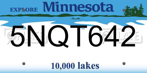 5NQT642 Minnesota License Plate