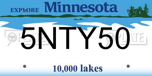 5NTY50 Minnesota License Plate
