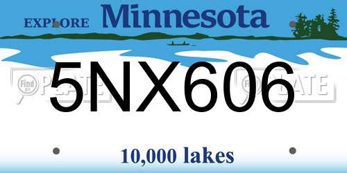 5NX606 Minnesota License Plate