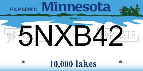 5NXB42 Minnesota License Plate