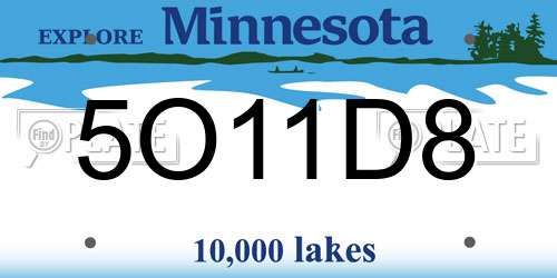 5O11D8 Minnesota License Plate