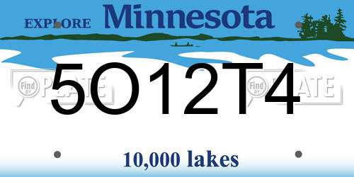 5O12T4 Minnesota License Plate