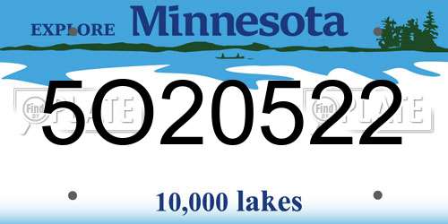 5O20522 Minnesota License Plate