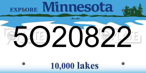 5O20822 Minnesota License Plate