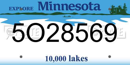 5O28569 Minnesota License Plate