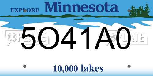 5O41A0 Minnesota License Plate