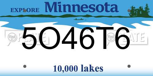 5O46T6 Minnesota License Plate
