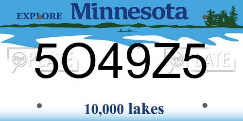 5O49Z5 Minnesota License Plate