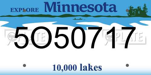 5O50717 Minnesota License Plate