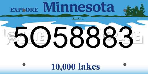 5O58883 Minnesota License Plate