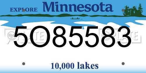 5O85583 Minnesota License Plate