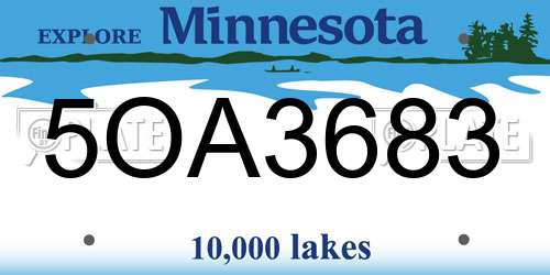 5OA3683 Minnesota License Plate