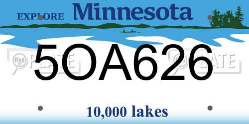 5OA626 Minnesota License Plate