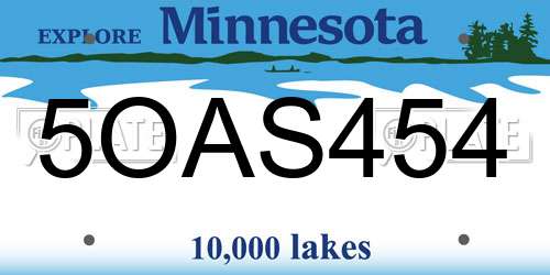 5OAS454 Minnesota License Plate