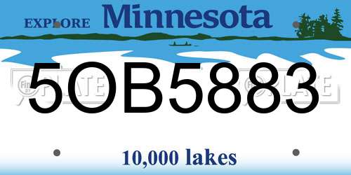5OB5883 Minnesota License Plate
