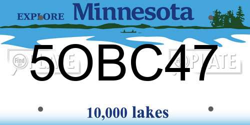 5OBC47 Minnesota License Plate