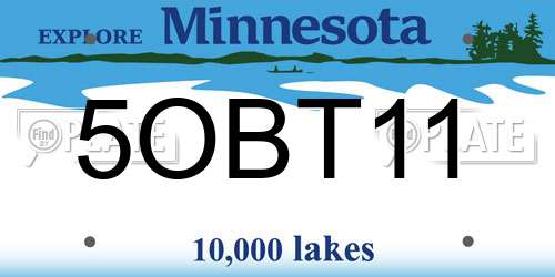 5OBT11 Minnesota License Plate