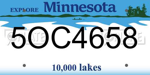 5OC4658 Minnesota License Plate