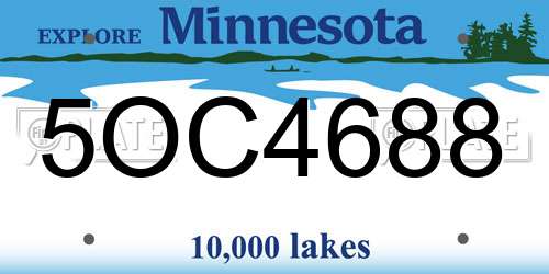 5OC4688 Minnesota License Plate