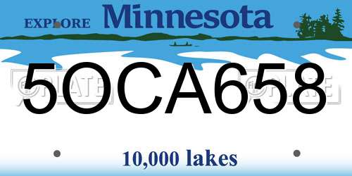 5OCA658 Minnesota License Plate