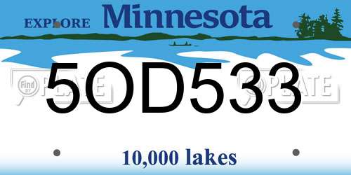 5OD533 Minnesota License Plate