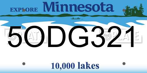5ODG321 Minnesota License Plate
