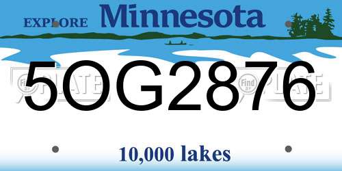 5OG2876 Minnesota License Plate