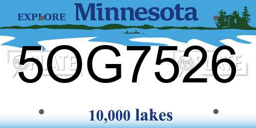 5OG7526 Minnesota License Plate