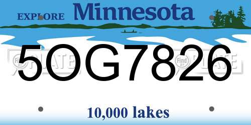5OG7826 Minnesota License Plate