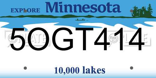 5OGT414 Minnesota License Plate