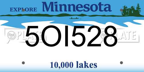 5OI528 Minnesota License Plate