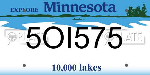 5OI575 Minnesota License Plate
