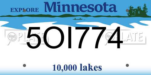 5OI774 Minnesota License Plate