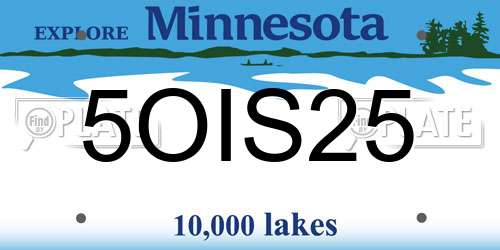 5OIS25 Minnesota License Plate