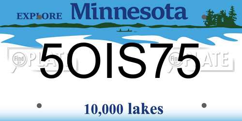 5OIS75 Minnesota License Plate