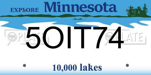 5OIT74 Minnesota License Plate