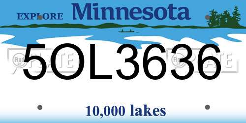 5OL3636 Minnesota License Plate